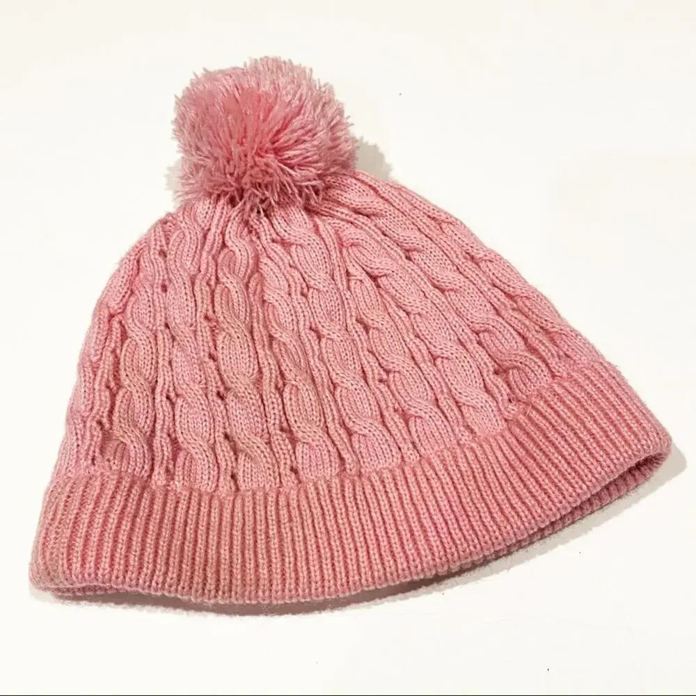 Pink Nike Pom Pom Hat sz 7-16 years old Nike Knitted Winter Hat